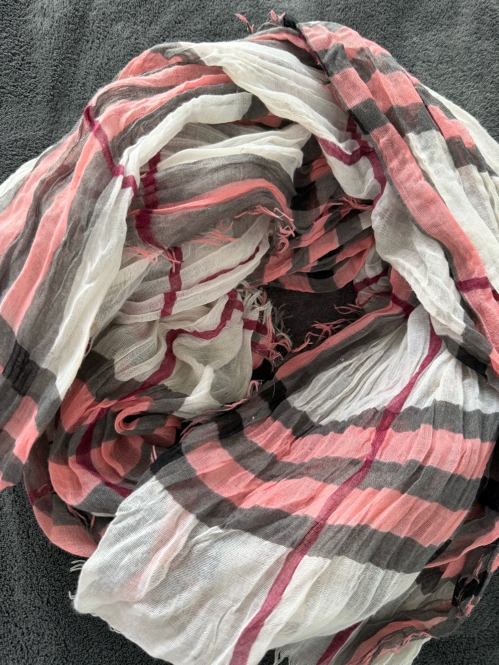 Lightweight Pink Stripe Scarf Women Accessories